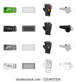 Isolated object of soccer and gear logo. Collection of soccer and tournament stock vector illustration.