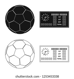 Isolated object of soccer and gear logo. Set of soccer and tournament stock vector illustration.