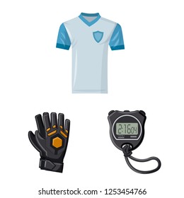 Isolated object of soccer and gear logo. Set of soccer and tournament stock vector illustration.