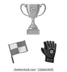 Isolated object of soccer and gear logo. Collection of soccer and tournament stock symbol for web.