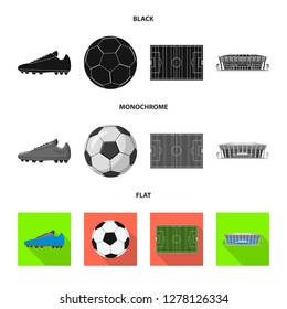 Isolated object of soccer and gear logo. Set of soccer and tournament stock symbol for web.