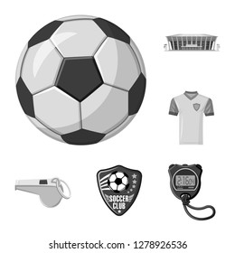 Isolated object of soccer and gear logo. Set of soccer and tournament vector icon for stock.