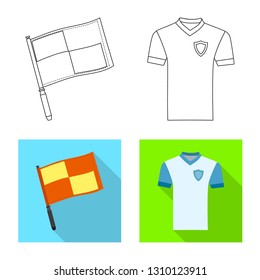 Isolated object of soccer and gear logo. Collection of soccer and tournament stock symbol for web.