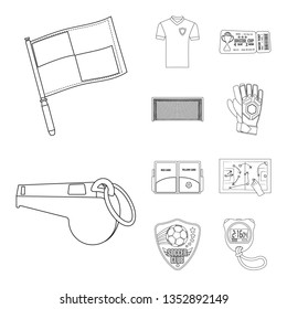 Isolated object of soccer and gear logo. Set of soccer and tournament vector icon for stock.