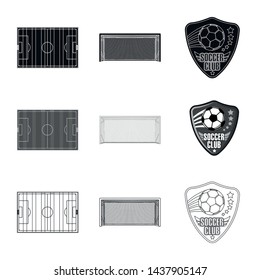 Isolated object of soccer and gear logo. Set of soccer and tournament stock symbol for web.