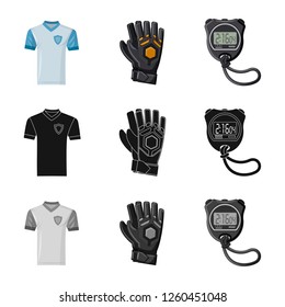 Isolated object of soccer and gear . Set of soccer and tournament stock symbol for web.
