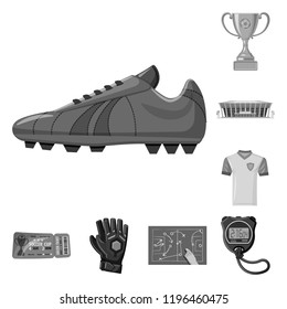 Isolated object of soccer and gear sign. Collection of soccer and tournament stock symbol for web.