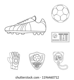 Isolated object of soccer and gear sign. Collection of soccer and tournament stock symbol for web.