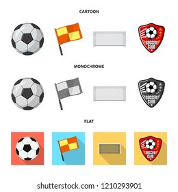 Isolated object of soccer and gear sign. Set of soccer and tournament stock vector illustration.