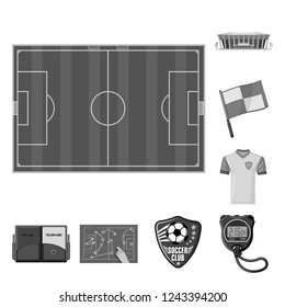 Isolated object of soccer and gear sign. Collection of soccer and tournament stock symbol for web.