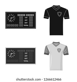 Isolated object of soccer and gear sign. Collection of soccer and tournament stock symbol for web.