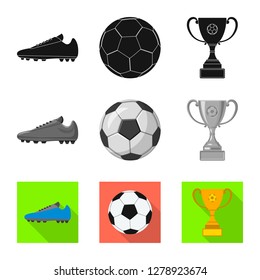 Isolated object of soccer and gear sign. Collection of soccer and tournament stock symbol for web.