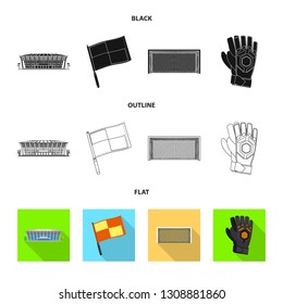 Isolated object of soccer and gear sign. Collection of soccer and tournament stock symbol for web.