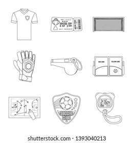 Isolated object of soccer and gear sign. Collection of soccer and tournament vector icon for stock.