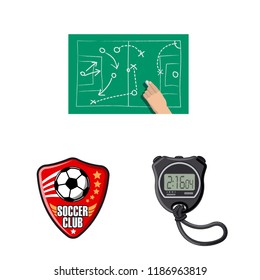 Isolated object of soccer and gear symbol. Collection of soccer and tournament vector icon for stock.