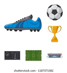 Isolated object of soccer and gear symbol. Set of soccer and tournament stock vector illustration.