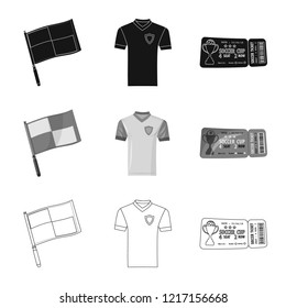 Isolated object of soccer and gear symbol. Collection of soccer and tournament vector icon for stock.