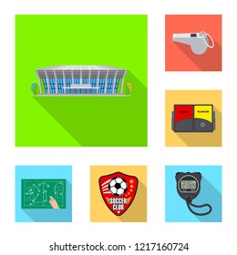 Isolated object of soccer and gear symbol. Collection of soccer and tournament stock symbol for web.