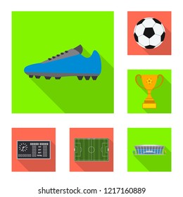 Isolated object of soccer and gear symbol. Collection of soccer and tournament stock vector illustration.