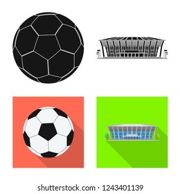Isolated object of soccer and gear symbol. Collection of soccer and tournament vector icon for stock.