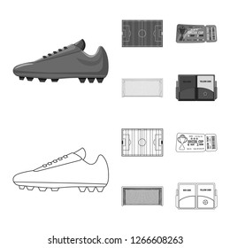 Isolated object of soccer and gear symbol. Collection of soccer and tournament vector icon for stock.