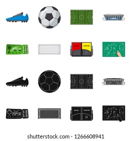 Isolated object of soccer and gear symbol. Set of soccer and tournament vector icon for stock.