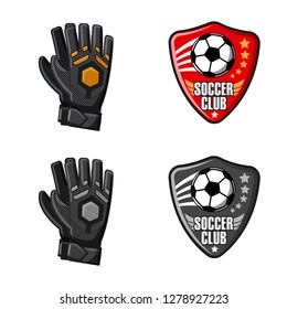 Isolated object of soccer and gear symbol. Collection of soccer and tournament stock vector illustration.
