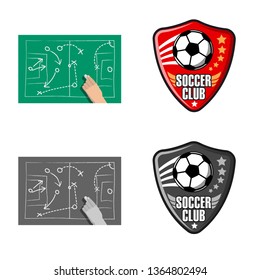 Isolated object of soccer and gear symbol. Set of soccer and tournament vector icon for stock.