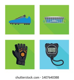 Isolated object of soccer and gear symbol. Set of soccer and tournament stock vector illustration.