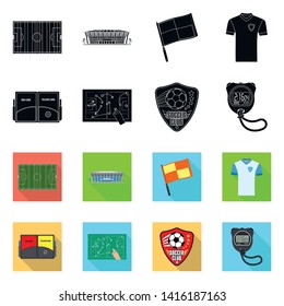Isolated object of soccer and gear symbol. Collection of soccer and tournament stock symbol for web.