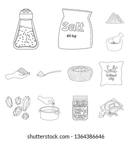 Isolated object of sodium  and mineral  logo. Collection of sodium  and kitchen  vector icon for stock.