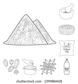 Isolated object of sodium  and mineral  symbol. Set of sodium  and kitchen  stock symbol for web.