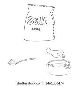 Isolated object of sodium and mineral symbol. Set of sodium and kitchen vector icon for stock.