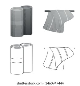 Isolated object of soft and clean icon. Set of soft and household stock vector illustration.