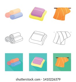 Isolated object of soft and clean sign. Collection of soft and household stock vector illustration.