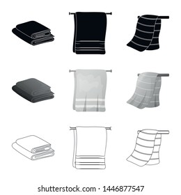 Isolated object of soft and clean symbol. Set of soft and household stock vector illustration.