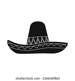 Isolated object of sombrero and mexican symbol. Collection of sombrero and hat stock symbol for web.