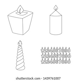 Isolated object of source and ceremony icon. Set of source and fire stock vector illustration.