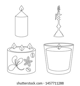 Isolated object of source and ceremony logo. Collection of source and fire stock vector illustration.
