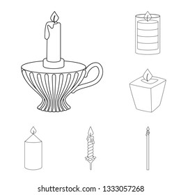 Isolated object of source and ceremony  sign. Collection of source and fire  stock symbol for web.