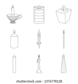 Isolated object of source and ceremony  sign. Collection of source and fire  vector icon for stock.
