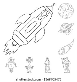 Isolated object of space  and galaxy  icon. Set of space  and travels  vector icon for stock.