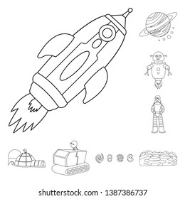 Isolated object of space  and galaxy  icon. Set of space  and travels  vector icon for stock.