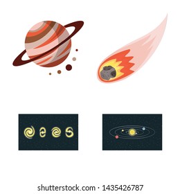 Isolated object of space and galaxy icon. Collection of space and travels vector icon for stock.