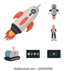 Isolated object of space  and galaxy  logo. Set of space  and travels  vector icon for stock.