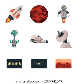 Isolated object of space  and galaxy  logo. Collection of space  and travels  stock vector illustration.