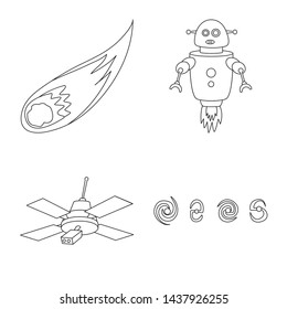 Isolated object of space and galaxy logo. Collection of space and travels stock vector illustration.