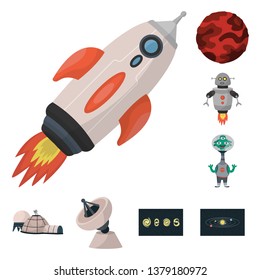 Isolated object of space  and galaxy  sign. Collection of space  and travels  vector icon for stock.