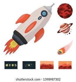 Isolated object of space  and galaxy  sign. Collection of space  and travels  stock vector illustration.