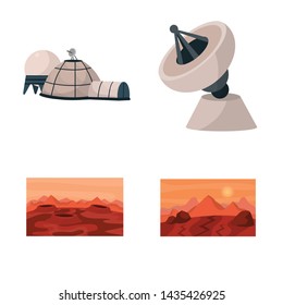 Isolated object of space and galaxy symbol. Set of space and travels stock vector illustration.